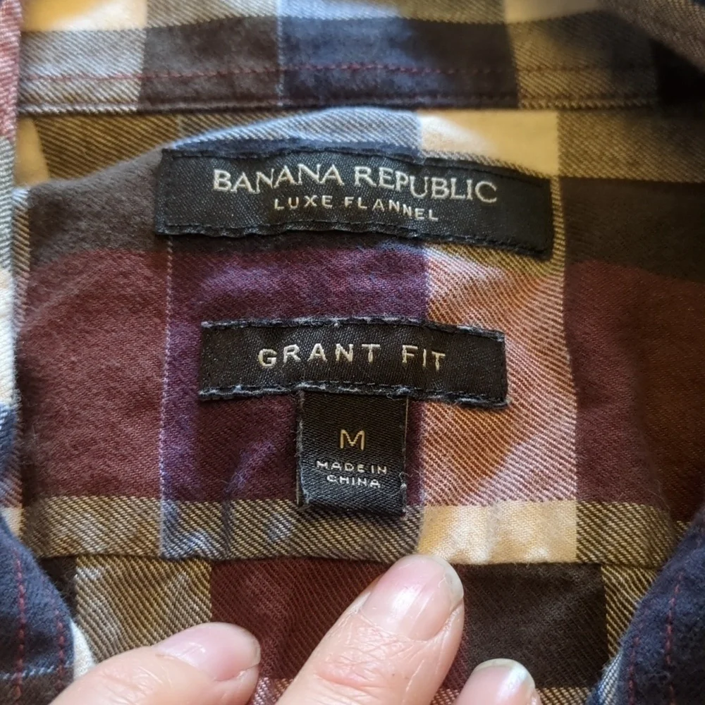 Banana Republic Cotton Grant Fit Plaid Flannel Shirt